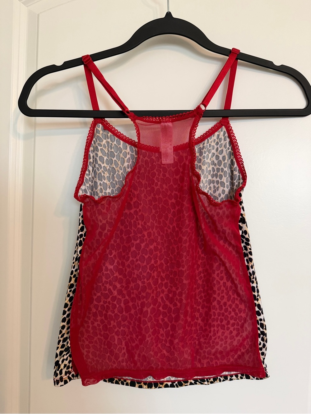 Secret Treasures Leopard Print Cami with mesh back. - Picture 2 of 3